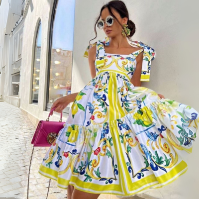 Vestido Printed Flow – Amarelo
