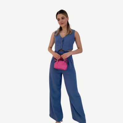 Conjunto Tailored Vest – Azul