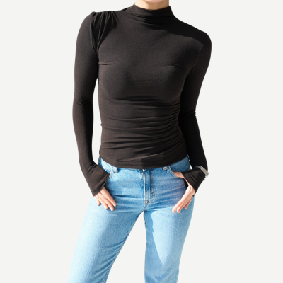 Blusa High Neck – Castanho Escuro