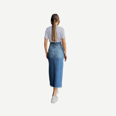 Saia Denim Slit – Azul