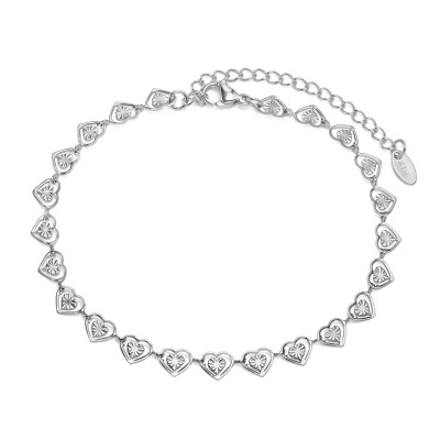 VALENTINA SILVER HEART BRACELET