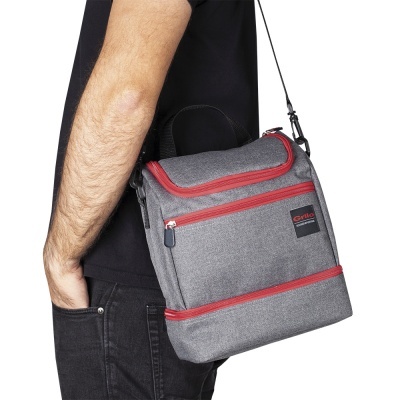 Bolsa Térmica Cinza/Vermelho 5L - 24x12x29 cm