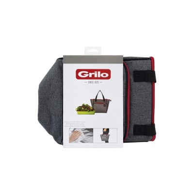 Bolsa Térmica Cinza/Vermelho 4L - 24x15x26 cm