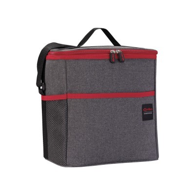 Mala Térmica Cinza/Vermelho 12L - 26x18x27 cm