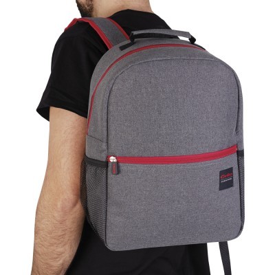 Mochila Térmica Cinza/Vermelho 18L - 30x15x41 cm