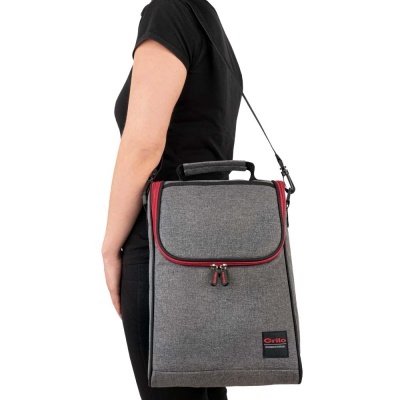 Bolsa Térmica Cinza/Vermelho 8L - 23x12x33 cm