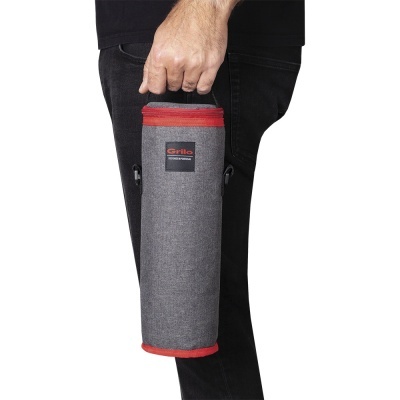 Bolsa Térmica Cinza/Vermelho 1.5L - 12x12x34 cm