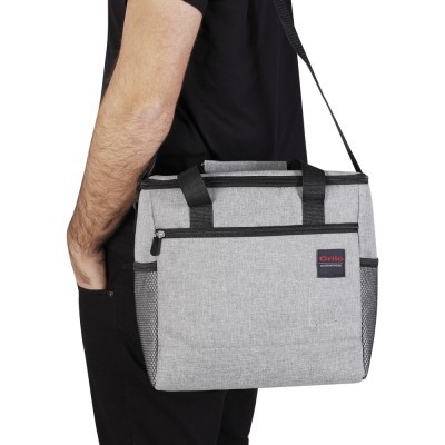 Mala Térmica Cinza/Preto 15L - 31x19x30 cm