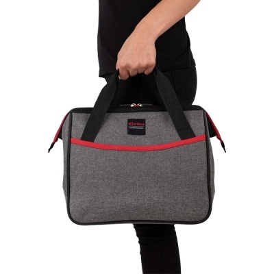 Mala Térmica Cinza/Vermelho 11L - 30x16x26 cm