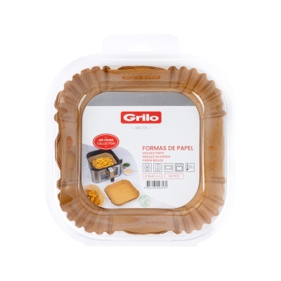 Forma de Papel Quadrada para Air Fryer 16x16 cm - 50 Unidades