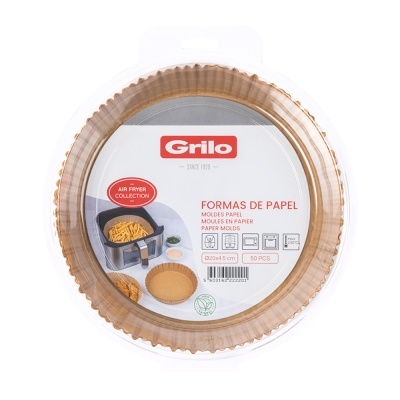 Forma de Papel Redonda para Air Fryer Ø20 cm - 50 Unidades