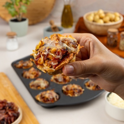 Cestos de Batata com Frango Barbecue