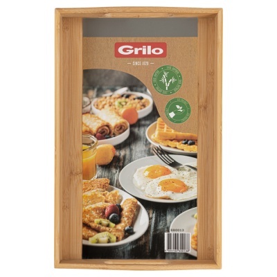 Tabuleiro de Servir em Madeira de Bambu 39x25 cm