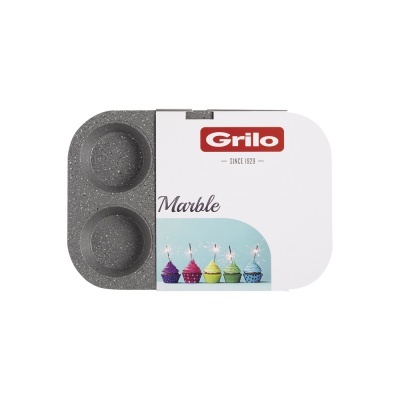 Tabuleiro para 6 Queques Marble 26x18 cm