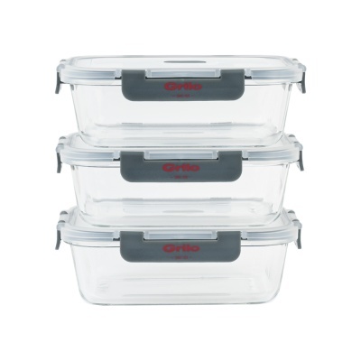 Conjunto de 3 Caixas Herméticas de Vidro - 640 ml