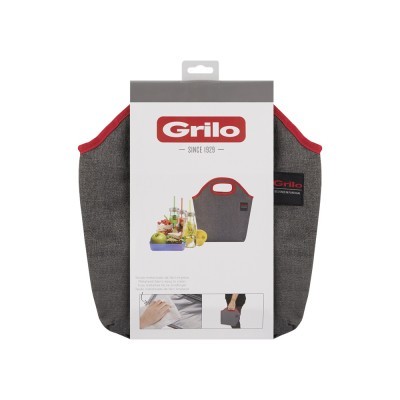 Bolsa Térmica Cinza/Vermelho 6L - 20x12x32 cm