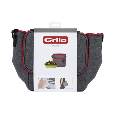 Bolsa Térmica Cinza/Vermelho 7.5L - 23x15.5x22.5 cm