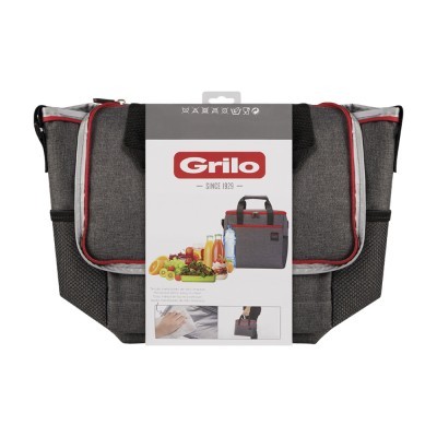 Mala Térmica Cinza/Vermelho 15L - 31x19x30 cm