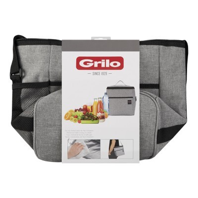 Mala Térmica Cinza/Preto 12L - 26x18x27 cm