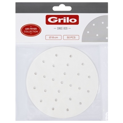 Papel Perfurado Redondo para Air Fryer Ø20 cm - 50 Unidades