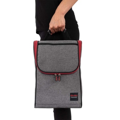 Bolsa Térmica Cinza/Vermelho 8L - 23x12x33 cm