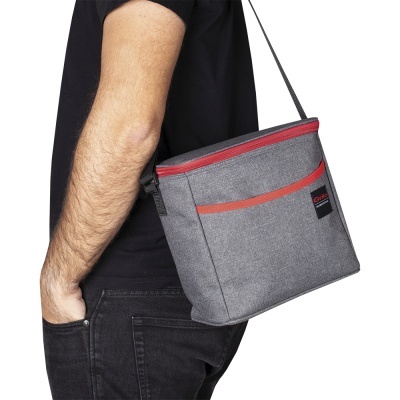 Bolsa Térmica Cinza/Vermelho 7.5L - 23x15.5x22.5 cm