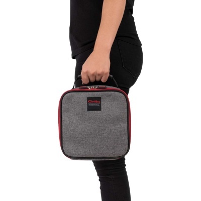 Bolsa Térmica Cinza/Vermelho 3.5L - 20x10x20 cm