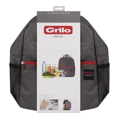 Mochila Térmica Cinza/Vermelho 18L - 30x15x41 cm