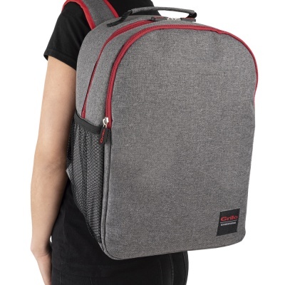 Mochila Térmica Cinza/Vermelho 15L - 26x17x36 cm