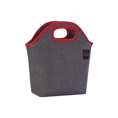 Bolsa Térmica Cinza/Vermelho 6L - 20x12x32 cm