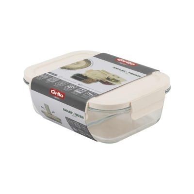 Caixa de Vácuo em Vidro com Divisória 1020 ml Caixa de Vácuo em Vidro com Divisória 1020 ml