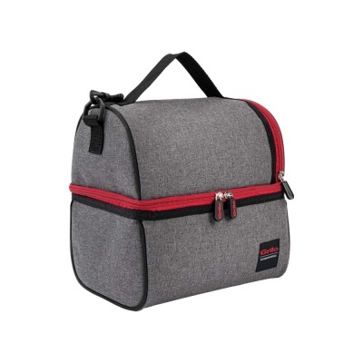 Bolsa Térmica Cinza/Vermelho 8L - 24x18x23 cm
