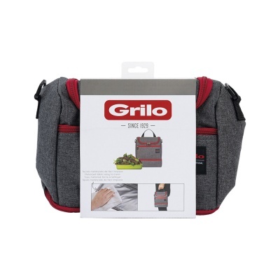 Bolsa Térmica Cinza/Vermelho 5L - 24x12x29 cm