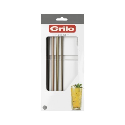 Pack de 4 Palhas Reutilizáveis 21 cm + Escova de Limpeza - Verticais