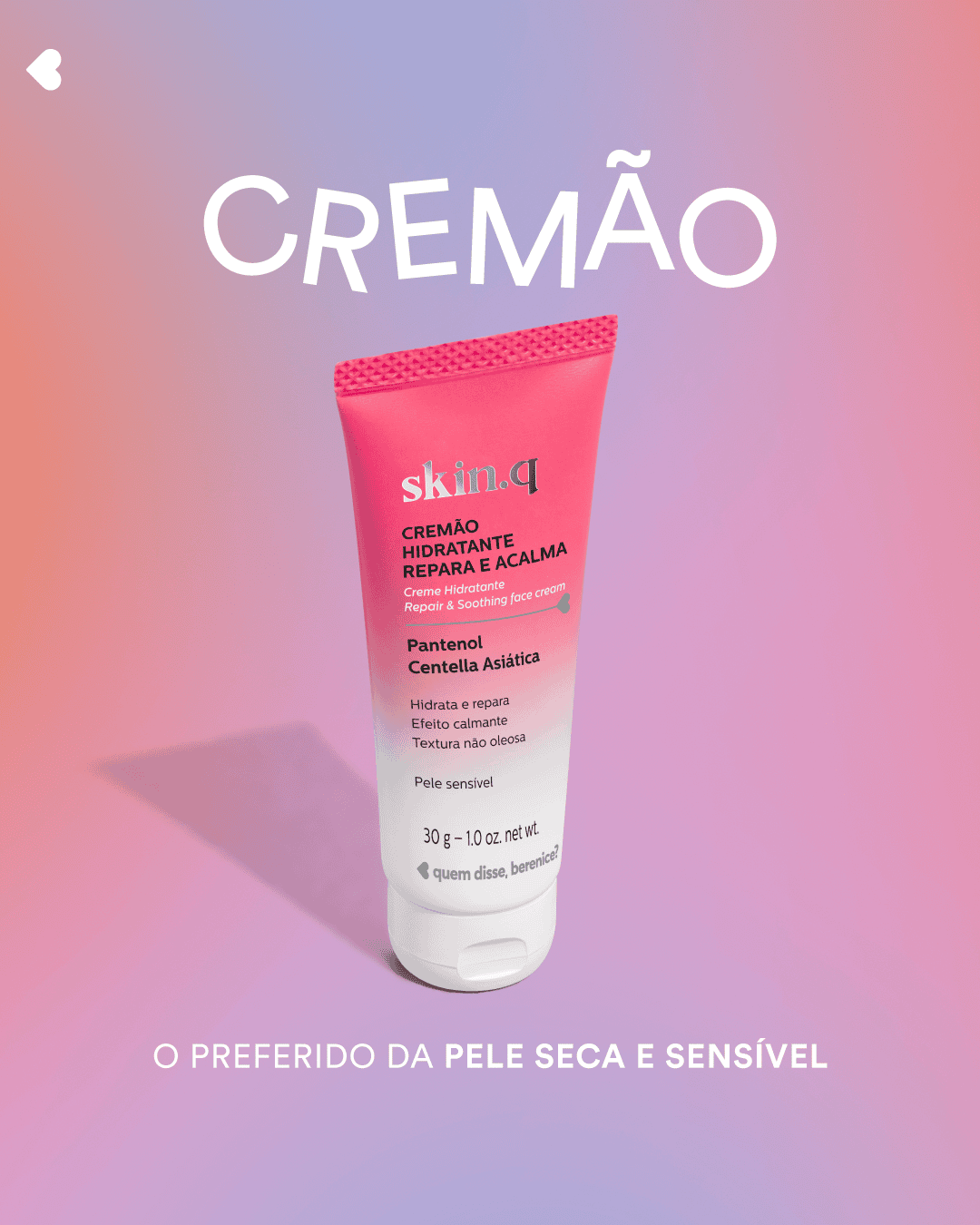 Cremão Hidratante Repara e Acalma Skin Q – SOS Pele Sensível