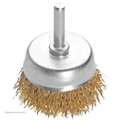 Escova Tipo Taça 50mm com Haste 6mm para Berbequim