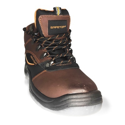 Bamio, Bota S1P Em Couro Bovino Marrom