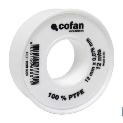 Rolo Ptfe De 12Mm X 0,076Mm