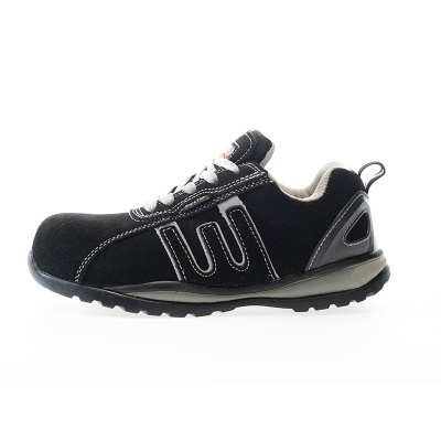 Sapato Baio Cinza-Preto, Nobuck S1P, Sola Eva Sem Metal