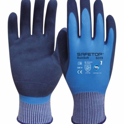 Rainsoft, Luva Impermeável De Látex 18G, Palma Porosa De Duas Camadas