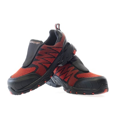 Tóquio, Sapato Vermelho S1P Sem Cadarços Elásticos Flytex