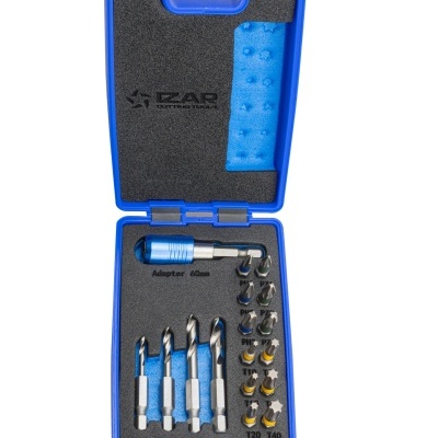 Jg Adapt.+Brocas Cabo Hex. P/Madeira+Bits 17Pcs (Ip146104)