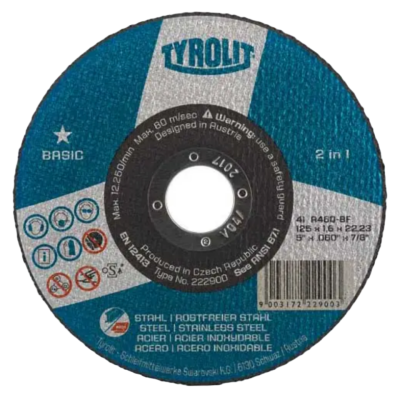 Tyrolit Disco de Corte 2en1 Basic* 42c 230x3x22,23 A30q-bf (222044)