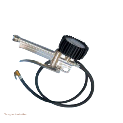 Pistola de encher profissional com manometro e valvula de segurança