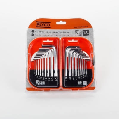 Jogo de chaves Allen e Torx invioláveis, em estojo (170622)