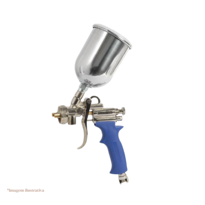 Pistola Pintura Básica com corpo em Bronze Niquelado