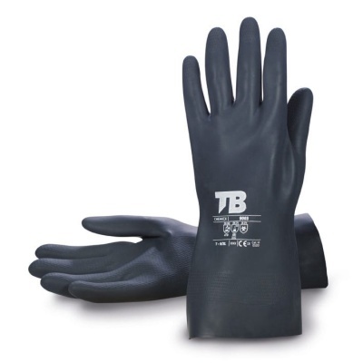 Luva Química De Neopreno Preto Interior Flocado 9003 (10 Pares)