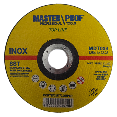 Disco de Corte Industrial Master Prof Top Line 125 x 1 x 22,23 mm – Multi-Metal (50 Unidades)