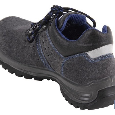 Sapato Camurça | Cor Cinza | Segurança S1P + Src | Modelo Myron | Biqueira De Carbono Light