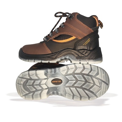 Bamio, Bota S1P Em Couro Bovino Marrom